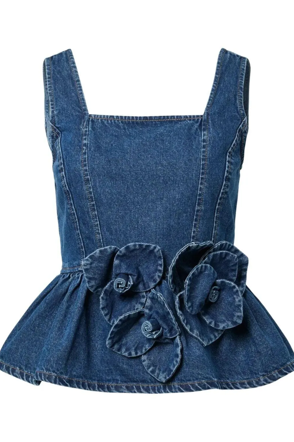 Yaselsie Sl Peplum Denim Top
