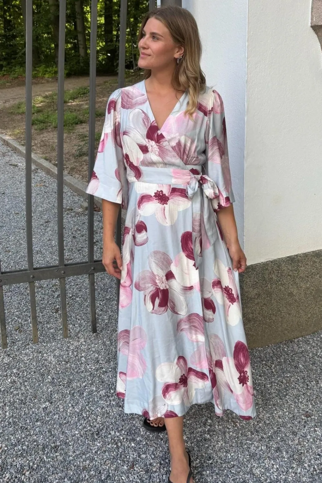 YAS marga 3/4 Wrap Long Dress | Klänningar